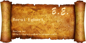 Bersi Egbert névjegykártya